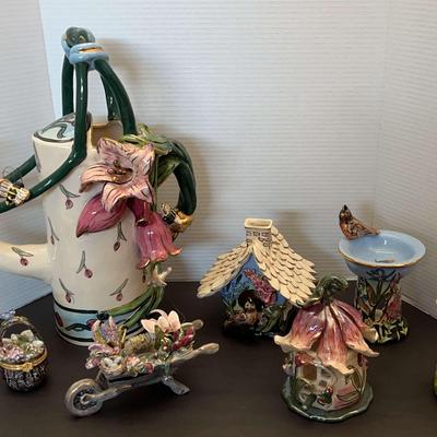 Blue Sky Watering Can And Garden Friends
