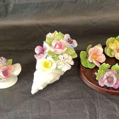 Royal Doulton Flowers In White Bases + Adderley Single Mini Florals