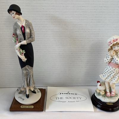 Original Giuseppe Armani Figurines ‘Lady With Flowers’ & ‘Jackie’