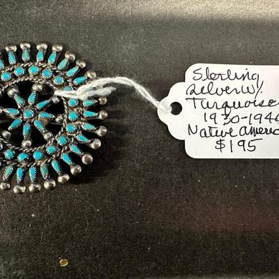 HHC492 Myrna Lee Chang Southwest Turquoise Pin