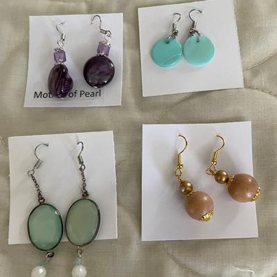 HHC525 - Myrna Lee Chang Mother-of- Pearl, Glass, & Other Earrings 