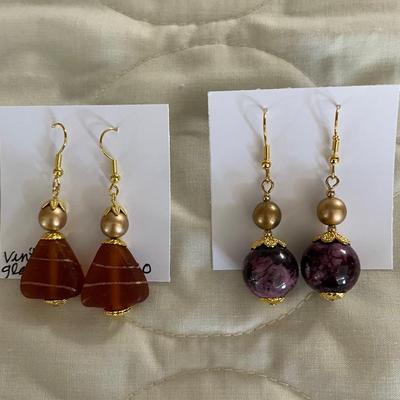 HHC522 - Myrna Lee Chang Natural Stone & Glass Bead Dangles