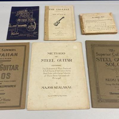 HHC159 - 1930s Ukulele & Steel Guitar Music Books & Hawaiian Language Music Booklet