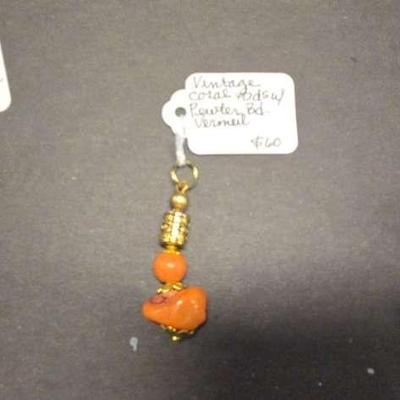 HHC435 Three Vintage Myrna Lee Chang Pendants With Natural Stone Beads