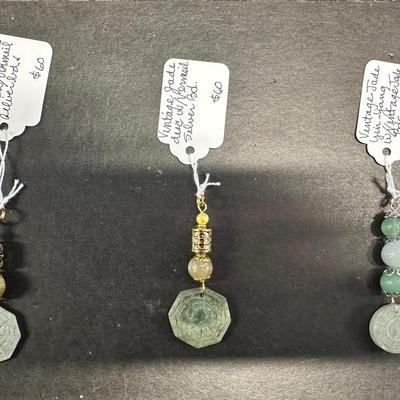 HHC497 Myrna Lee Chang 3 Vintage Jade Beads