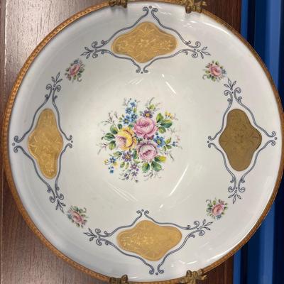 HHC211-Rare Vintage Limoges Gilded Serving Bowl