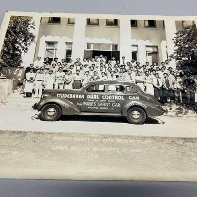 HHC130 - Rare Hawaii 1938 Photograph Ephemera Studebaker Dual Control Car University of Hawaii