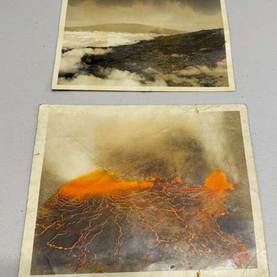 HHC128 - Two VERY RARE 1920s Photographs Hawaii Volcano Big Island Ephemera