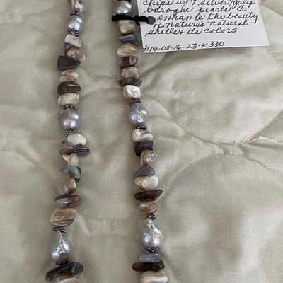 HHC502 - Myrna Lee Chang “Mother-of-Pearl & Baroque Pearl Necklace  11 1/2”