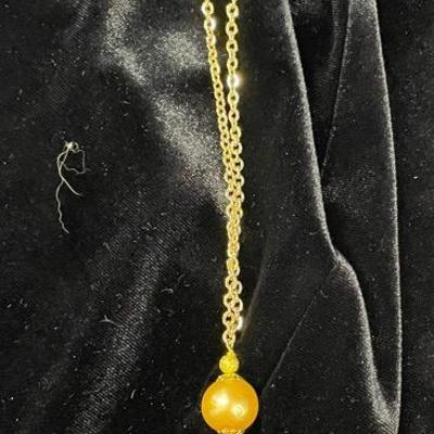 HHC420 - Myrna Lee Chang Golden Fresh water 2-Pearl Necklace 12 1/2”