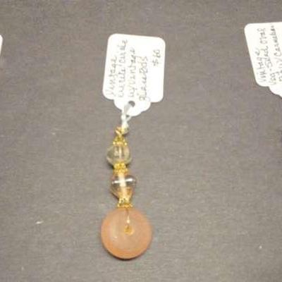 HHC421 Lot Of Three Myrna Lee Chang Pendants With Natural Stone Beads