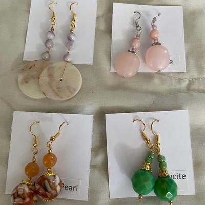 HHC554 - Myrna Lee Chang Pearl, Lucite, & Mother -of-Pearl Dangles