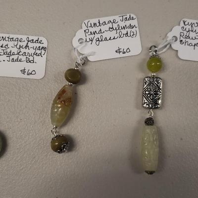 HHC491 LOT OF Three Myrna Lee Chang Pendants With Natural Stone Beads
