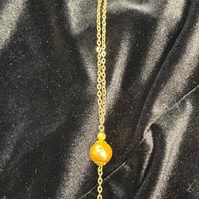 HHC416 - Myrna Lee Chang Golden Freshwater 2-Pearl Necklace 13”
