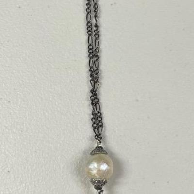 HHC415 - Myrna Lee Chang Baroque White Freshwater Pearl Necklace 12”
