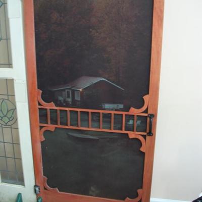 Screen Door with Back Drop Scenery
