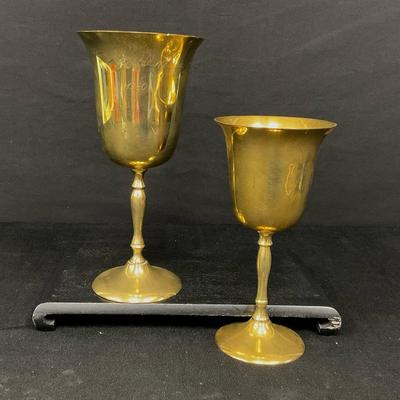 Pair of Brass Chalices