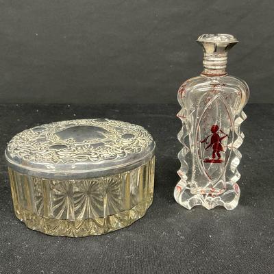 Antique Dutch Perfume Bottle & Trinket Box
