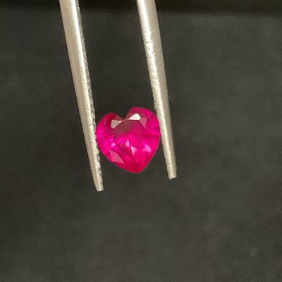 Synthetic Heart Shape Ruby Gemstone