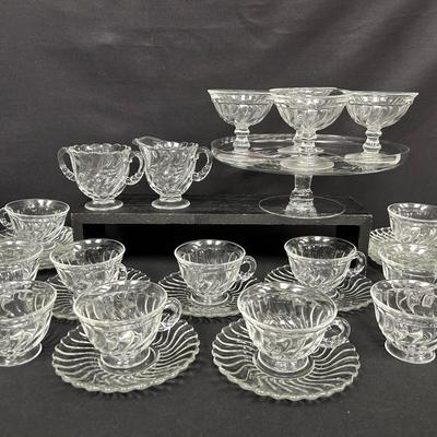 Fostoria Colony Swirl Cups & Saucers