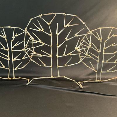 Hand Crafted Metal Standing Tree Sculpture 