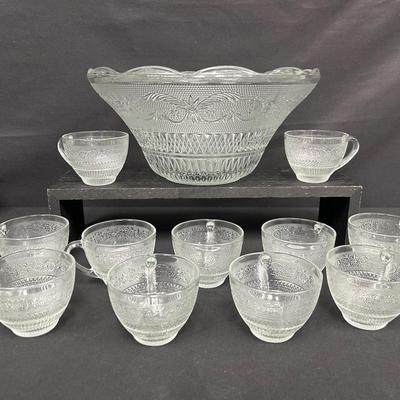 American Provincial Vintage Punch Bowl Set