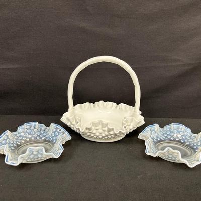 Fenton Hobnail Ruffled Dishes