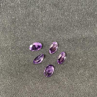 5 Small Oval Amethyst Gemstones 