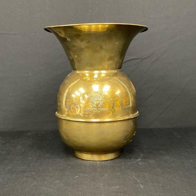 Vintage Redskin Brand Brass Spittoon 