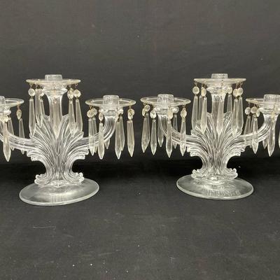 Pair of Vintage 3-Light Candelabras by Fostoria