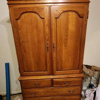 Solid Oak Armoire 
