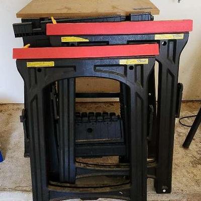 Tool Table And 4 Folding Sawhorses