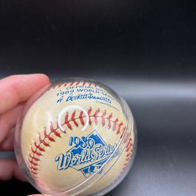 Sale Photo Thumbnail #5: Vintage 1989 World Series Baseball In Case