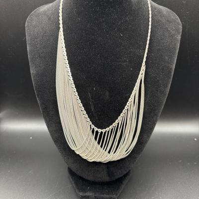 Sale Photo Thumbnail #14: Vintage Sterling Silver 925 Waterfall Style Nexklace