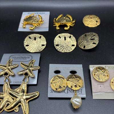 Sale Photo Thumbnail #58: Vintage Gold Tone Nautical Motif Jewlery