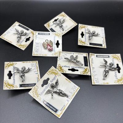 Sale Photo Thumbnail #31: Vintage Pewter “Guardian Angels” 8 