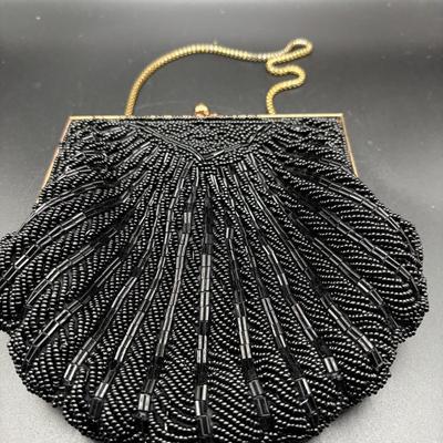 Sale Photo Thumbnail #8: Vintage Black Beaded Evening Handbag
