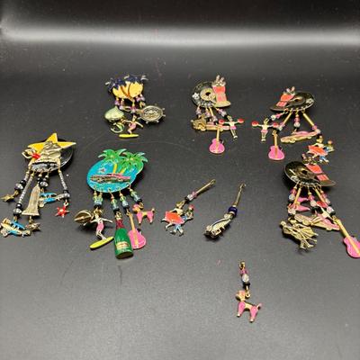 Sale Photo Thumbnail #47: Vintage Moulin Rouge 80’s Pins And 1 Set Of Earrings