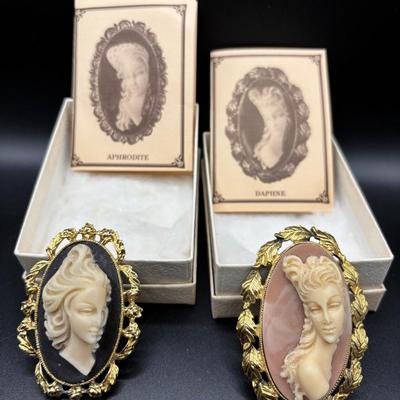Sale Photo Thumbnail #60: Vintage Incolay Stone Cameo’s 