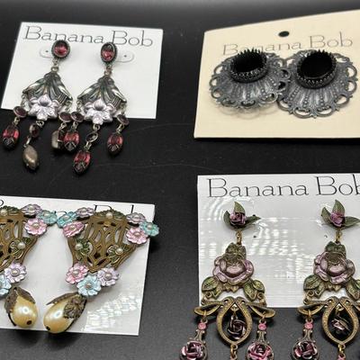 Sale Photo Thumbnail #59: Vintage Banana Bob Earrings Set Of Four