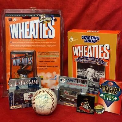 Baseball Memorabilia - SIGNED (Multiple) Ball, WHEATIES, All-Star Game Cars, Pins, Figurine & Cards
