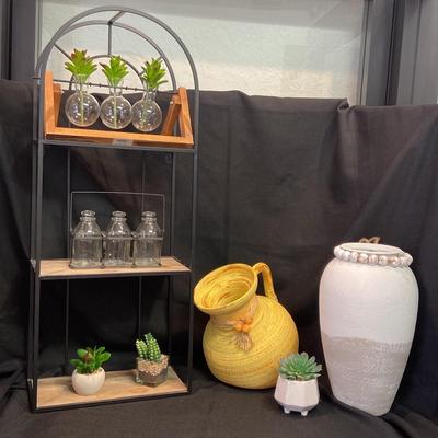 Ceramic Cases, Faux Succulents, Plant Shelf And More Plant Decor…