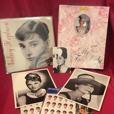 Barbie AUDREY HEPBURN Eliza Doolittle My Fair Lady 1995 w/ 2000 Calendar and USPS Stamps & Postcards