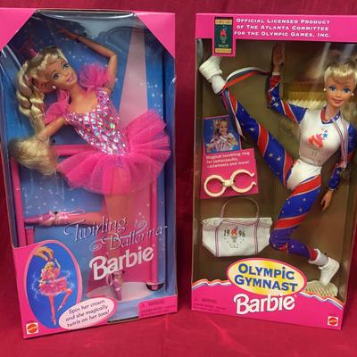 Mattel BARBIE “Twirling Ballerina” and “Olympic Gymnast” Official Atlanta 1996 Committee Doll [1995]
