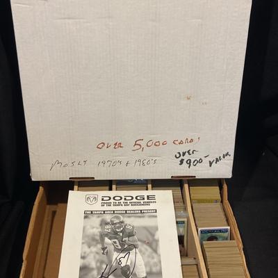 Box Of Miscellaneous Football Cards Mostly ‘70s And ‘80s And Signed Kennan McCardell Flier 