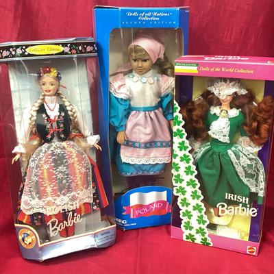 Mattel BARBIE Polish and Irish “Dolls of the World” Collection w/ Dolls of all Nations [1994-1997]