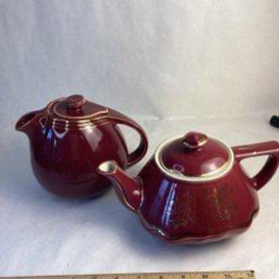 Hall MCM maroon teapots