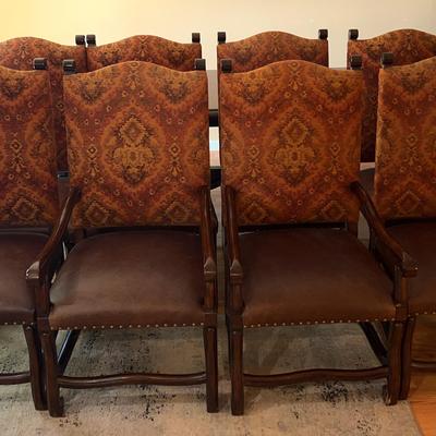 8 Leather And Custome Upolstery Dinning chairs 