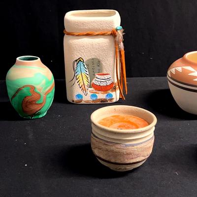 Luminaria Lantern, Pottery And Candle In Mexican Motif