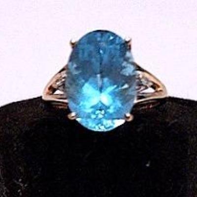 Swiss Blue Topaz Ring - Measured And Affirmed By A Jeweler